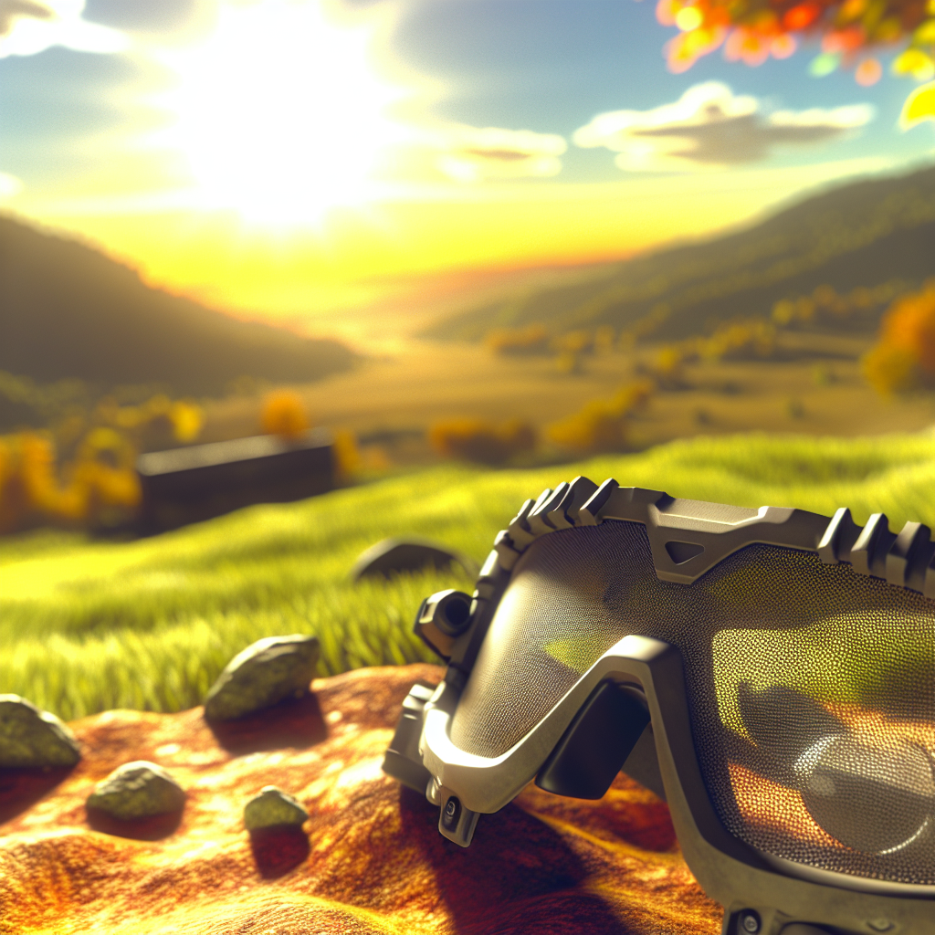 Gaming-inspirerede solbriller med futuristisk design, innovative materialer, UV-beskyttelse og ergonomi – optimal til gaming og udendørs brug.