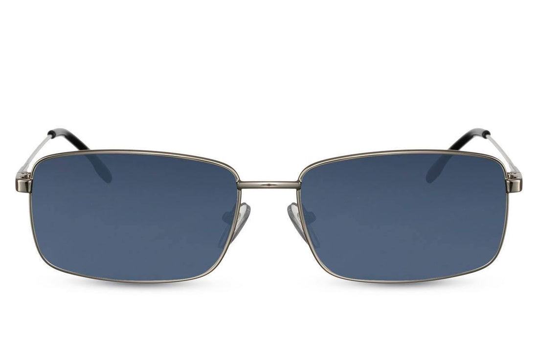 Aviator Simple Blue solbriller med sølvstel og blå tonede glas